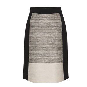 Boss Hugo Boss Womens Black White Knee Length Viphima Colorblock A-Line Skirt 10